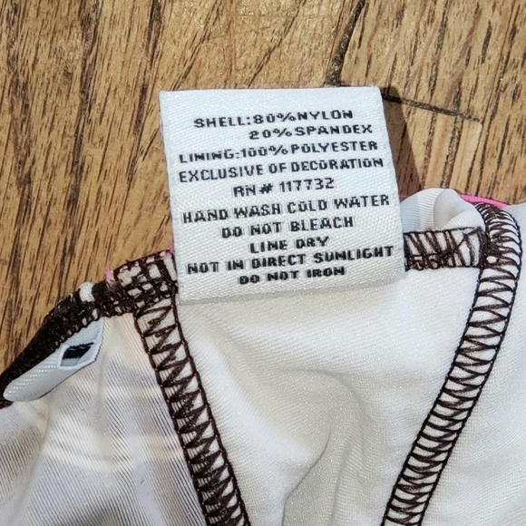 ZEROXPOSUR Halter Tankini Swim Top Abstract Brown Pink Womens Size 10 - Picture 16 of 16